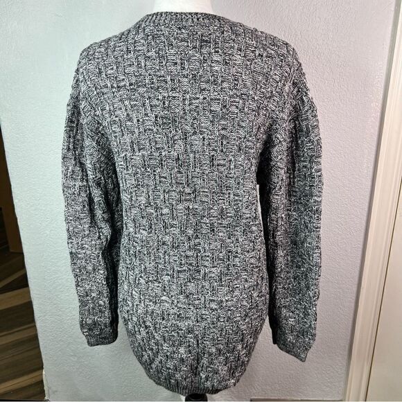 Pacsun Crew Neck Black/White Marled Pullover Side Zippers Slouch Women’s Sz L - Picture 3 of 11